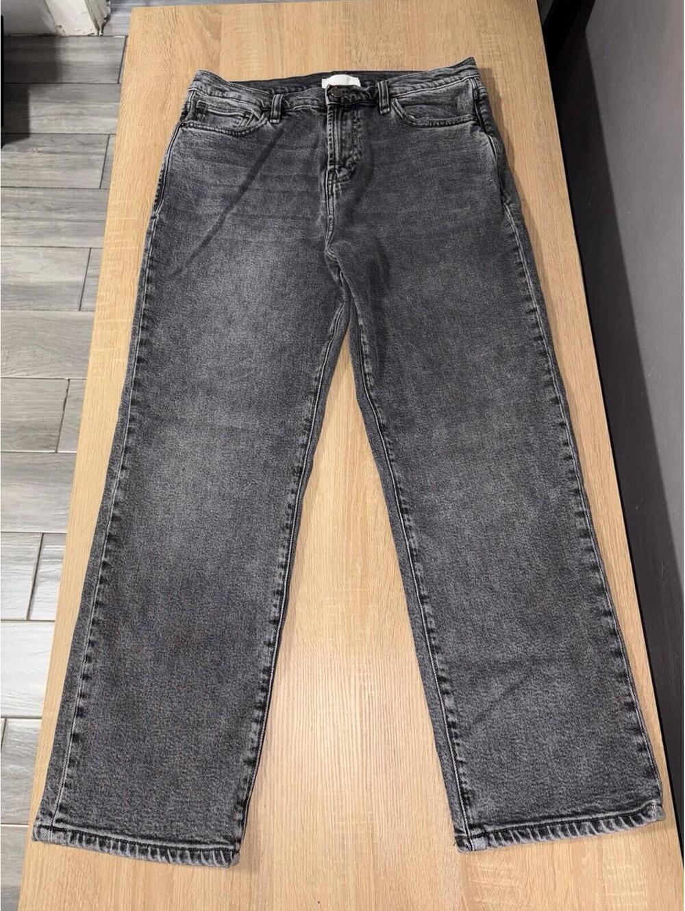 Habitual Lennox Jeans Womens 10 Grey Wash Extended wide Leg Stretch Denim 30x26